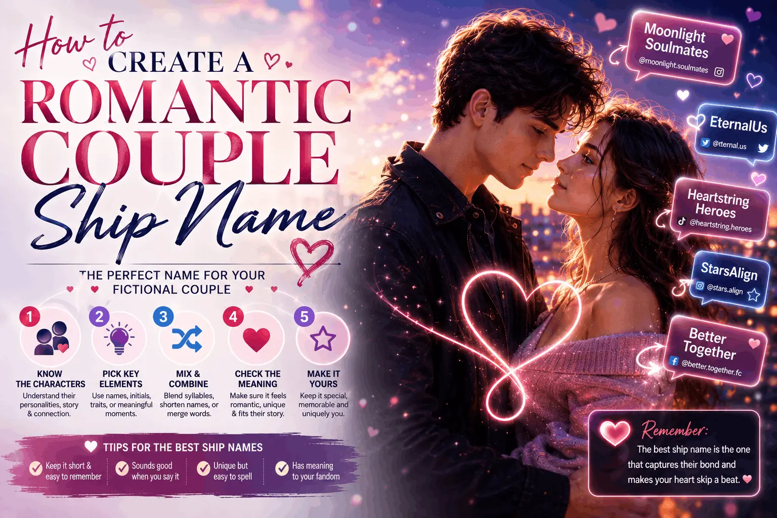 How to create a romantic couple ship name from two names